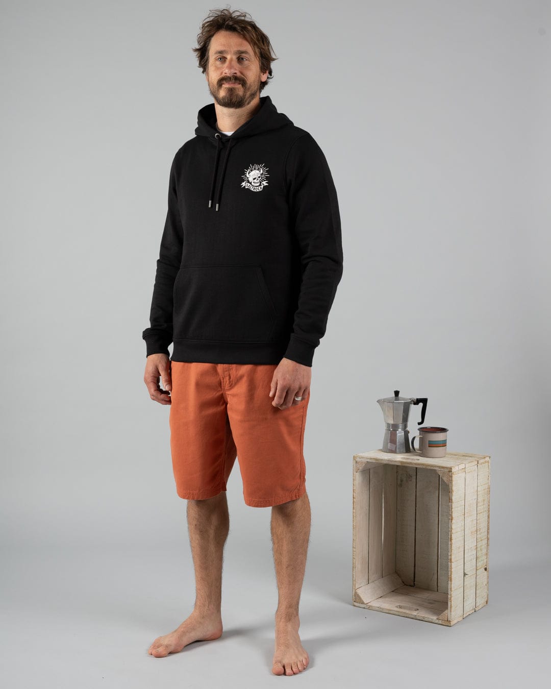 Corpetto Men’s Black Watercolor Popover Hoodie - Image 4