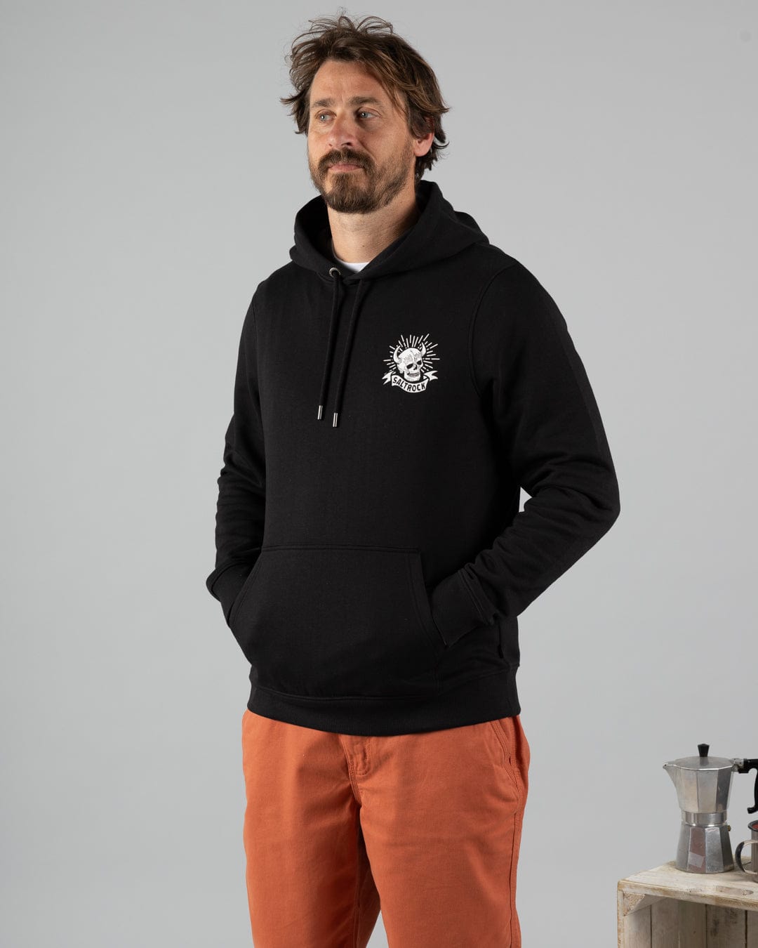 Corpetto Men’s Black Watercolor Popover Hoodie - Image 7