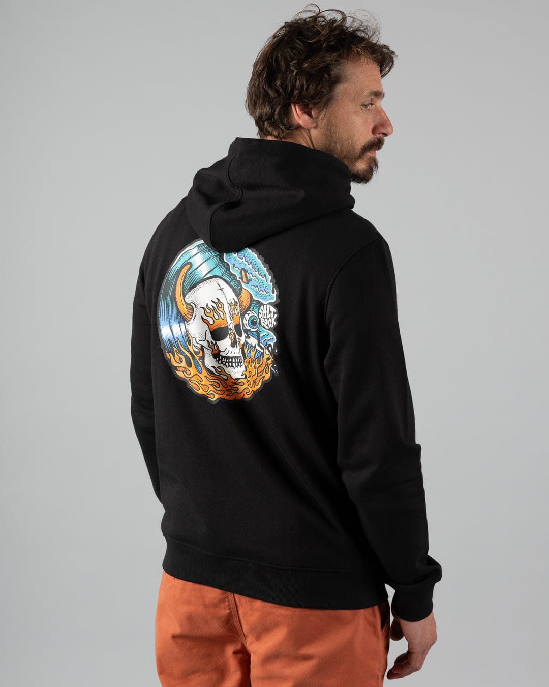 Corpetto Men’s Black Watercolor Popover Hoodie