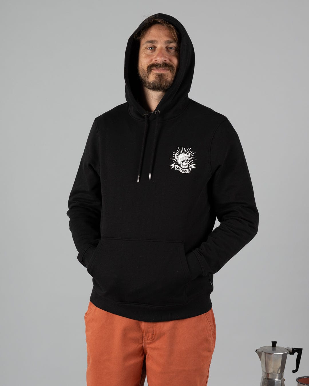 Corpetto Men’s Black Watercolor Popover Hoodie - Image 2