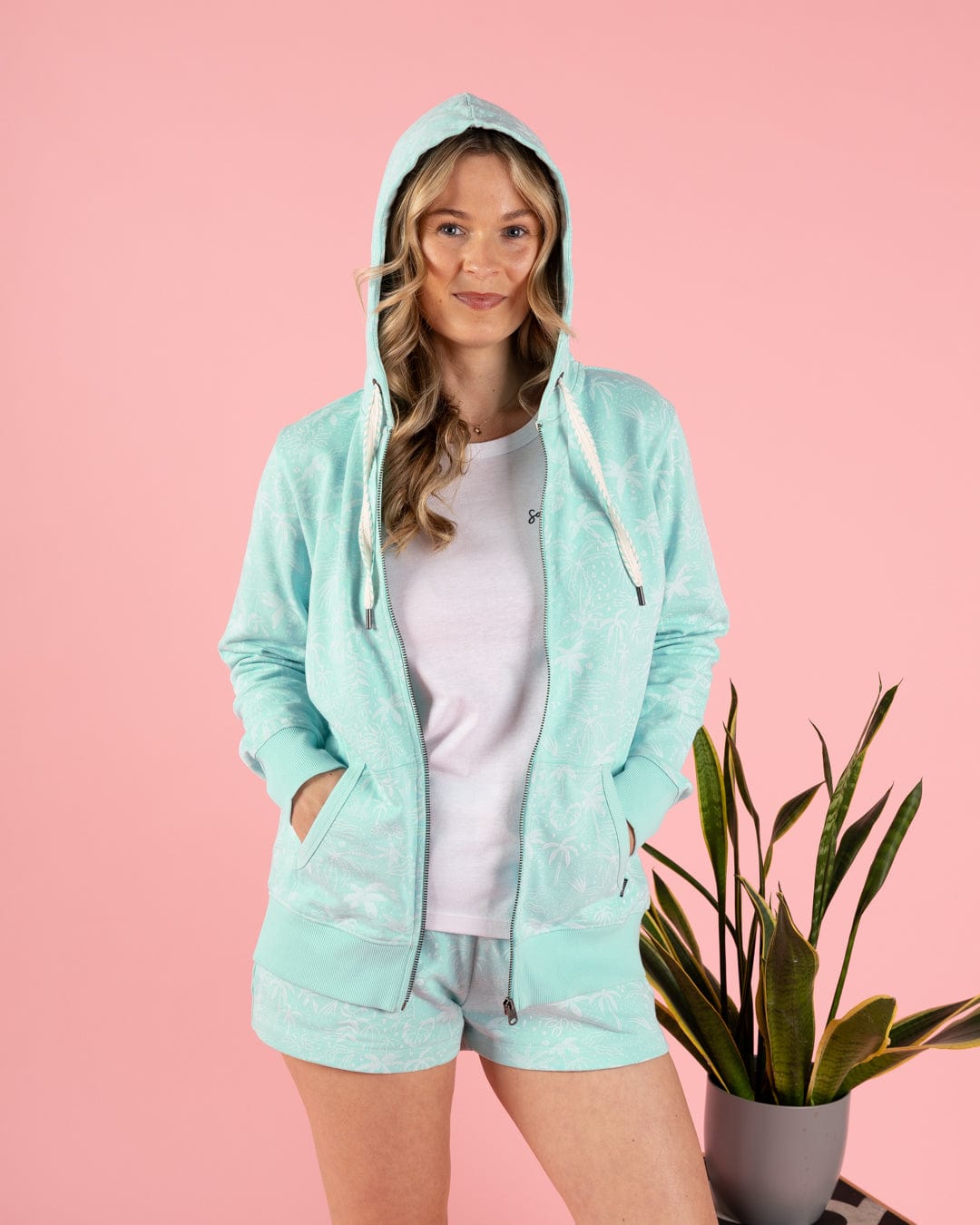 Corpetto Women’s Turquoise Zip-Up Hoodie - Image 7