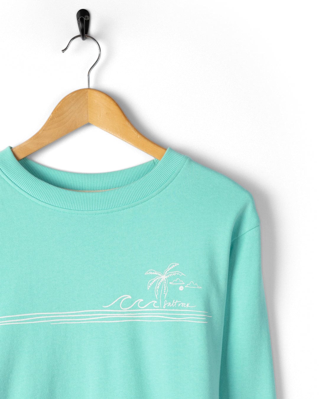 Corpetto Women’s Turquoise Striped Sweatshirt - Image 2